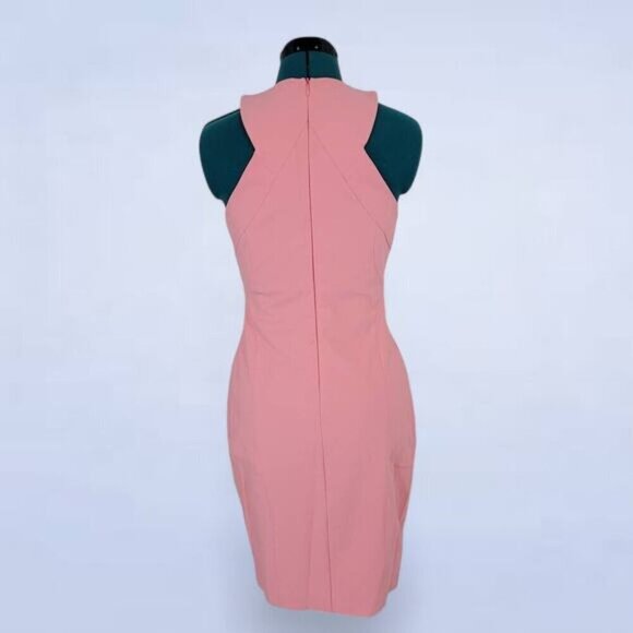 Manning Cartell Pink High Neck Bodycon Sleeveless Pencil Dress - Size‎ 8 - Picture 3 of 10